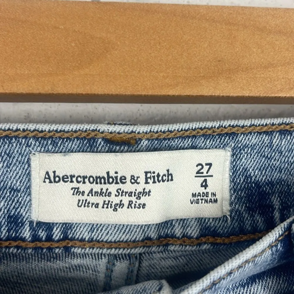 Abercrombie & Fitch the ankle straight ultra high rise light wash jean - Image 2
