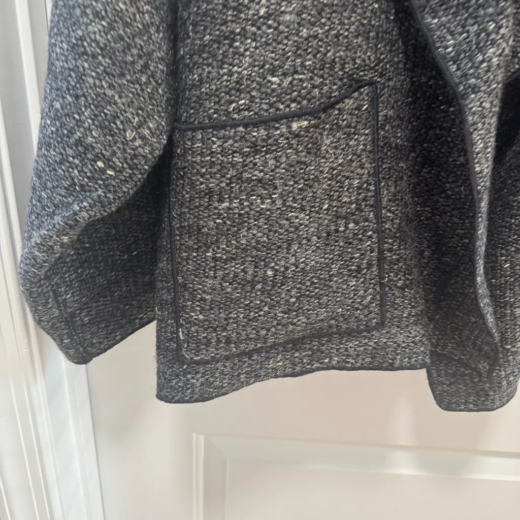 Eskandar size 1 Wool Hemp Blend Grey Boxy Open Cardigan US size Medium 10 - Image 7