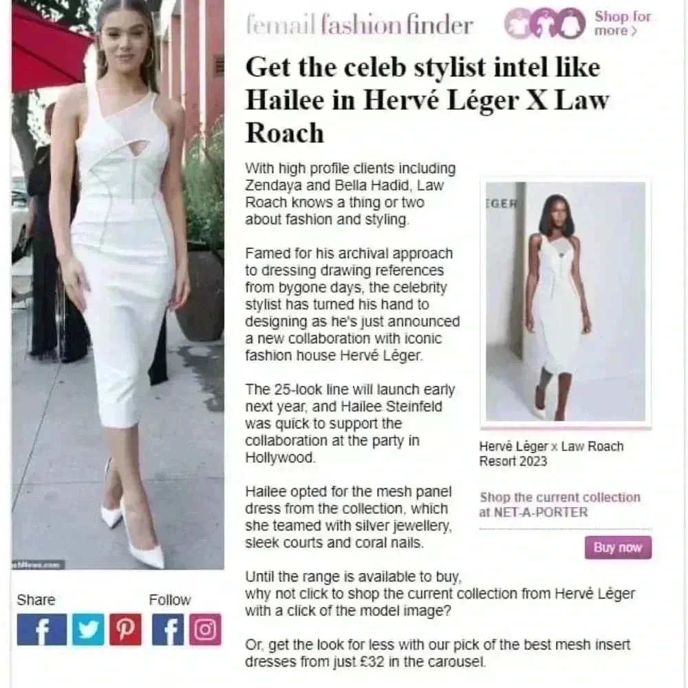 NWT - HERVÉ LÉGER X LAW ROACH Layered Sheer Intarsia Midi Dress Size Large White - Image 10