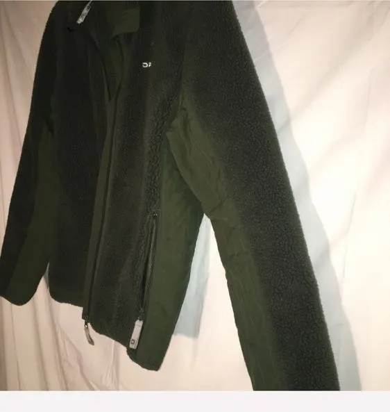VINTAGE ARMY GREEN DENALI ZIP UP SHERPA EXTERIOR JACKET Size M - Image 3
