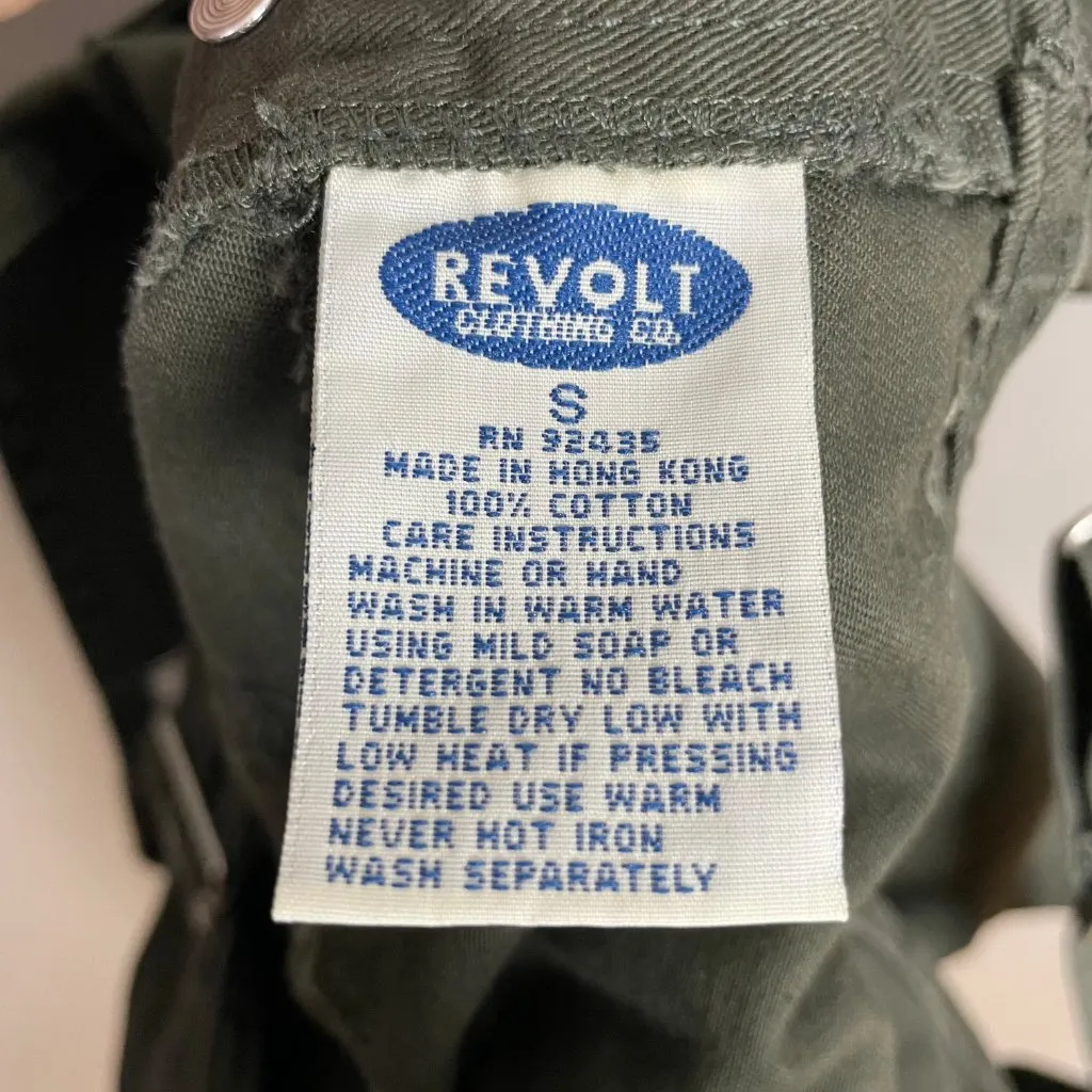 Vintage Revolt Shortalls Jean Overalls Shorts Juniors Green‎ 90s Y2K Dungaree Green Size undefined - Image 9