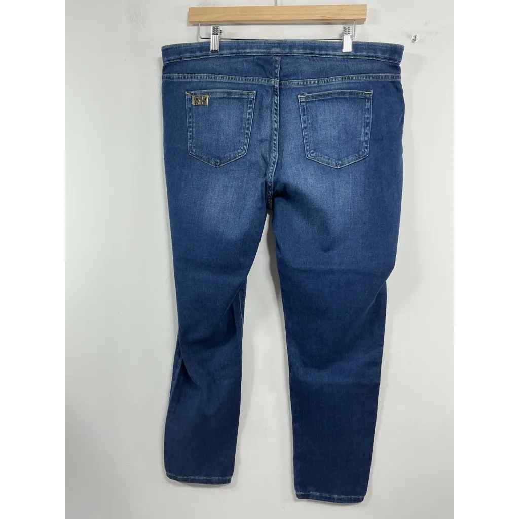 Womans Michael Kors Izzy Skinny Pullon Blue Jeans Size 16 Ankle - Image 2
