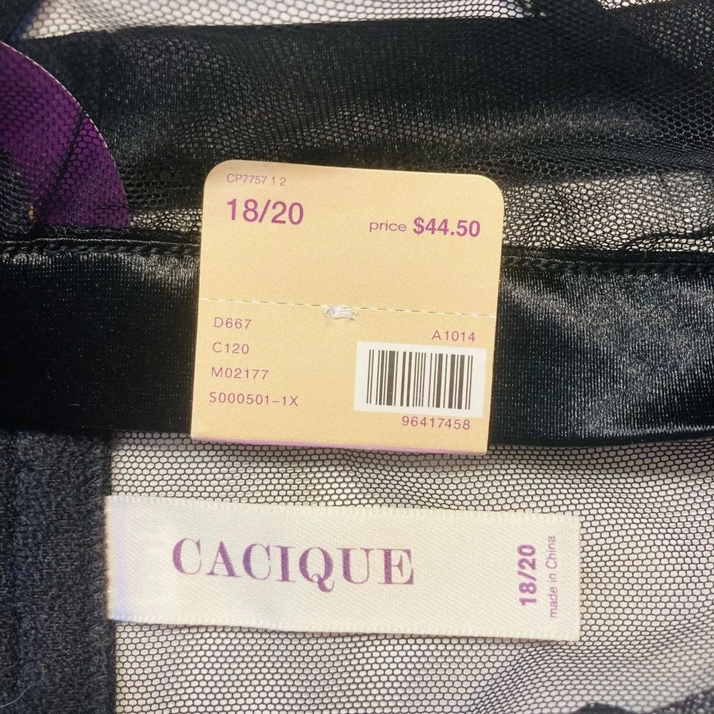 Cacique Seriously Sexy Garter‎ Belt Black Lace Satin Womens Plus Size 18/20 NEW - Image 5