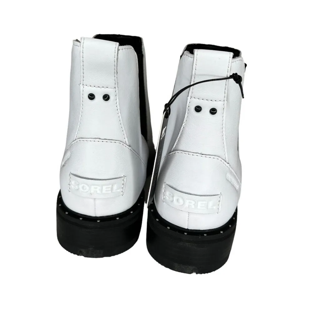 Sorel Chelsea Lennox Lug Sole Ankle Boots White Leather Women’s Size 9.5 - Image 5