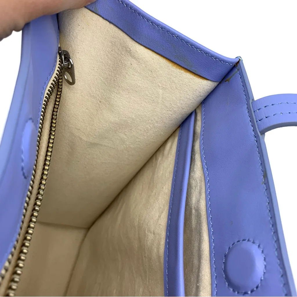 BAGGU Medium Leather Retail Tote Bluebell - Image 10