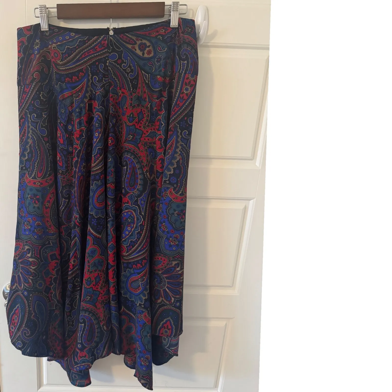 Ralph Lauren sz 10 Womens Paisley Georgette Tiered Peasant Skirt Boho Whimsical - Image 9