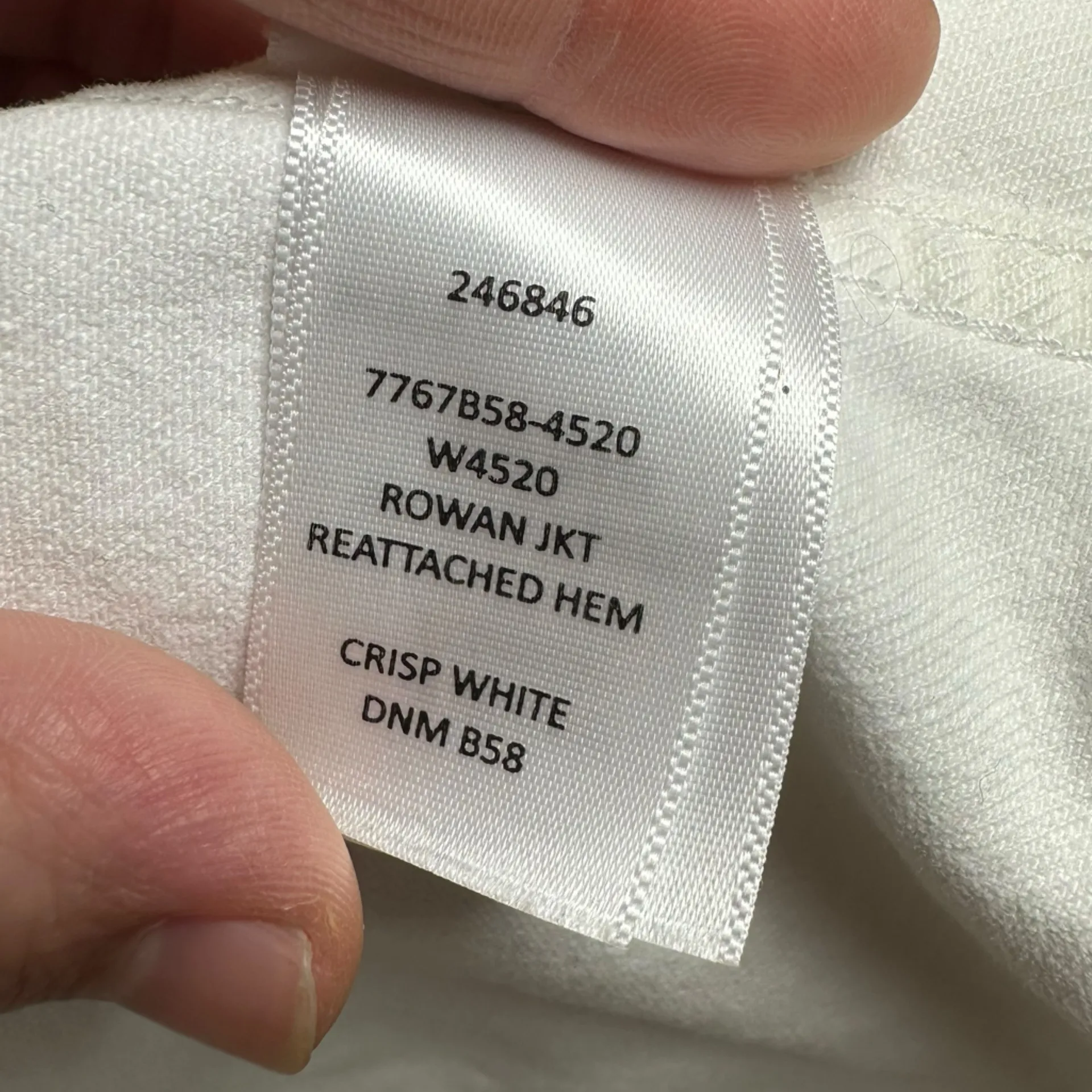 PAIGE Rowan White Denim Jacket Cropped Stretch Button Front Minimalist Spring L - Image 9