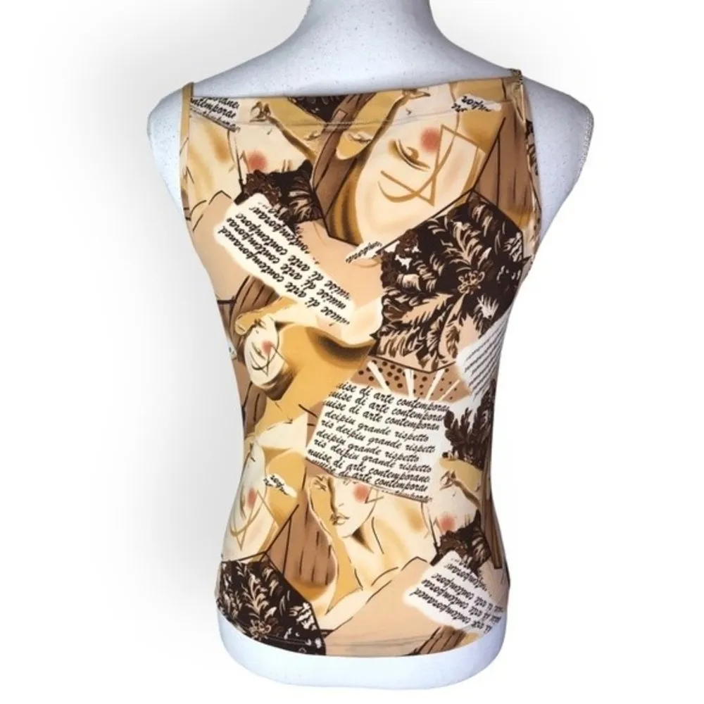 BNBN Vintage Aesthetic Abstract Print Cowl Neck Tank Top Size L - Image 79