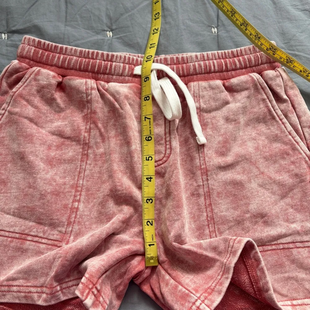 New Little Bipsy Pink‎ Acid Wash Surf Athleisure Loungrwear Shorts Size XS Pink - Image 7