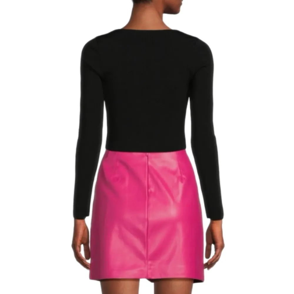 Alice + Olivia Hilaria Lace Up Top Black Sexy Cropped Y2K - Image 3