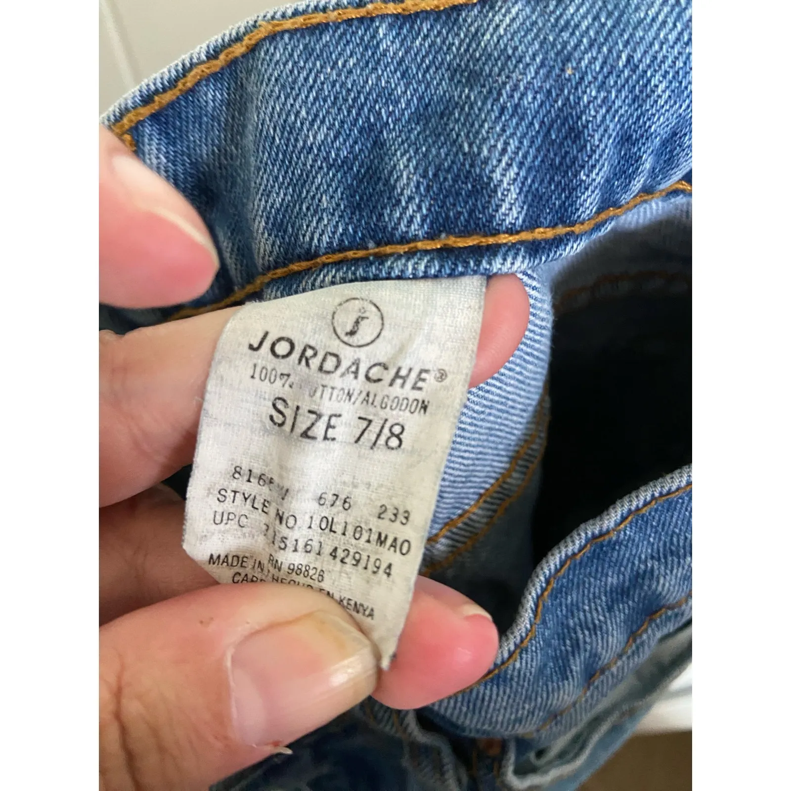 Jordache Womens Jeans Size 7/8 Vintage Blue Denim Tapered‎ Leg 100% Cotton - Image 8