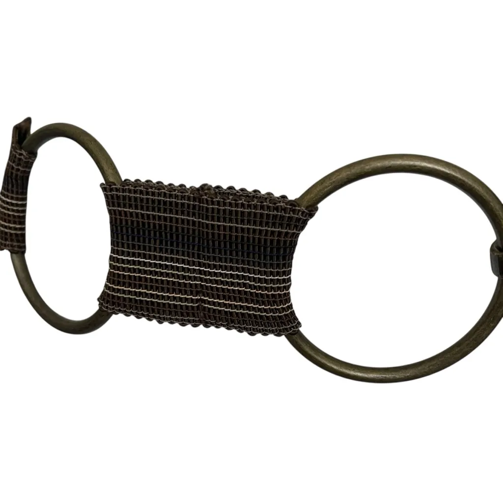 Circle Brass Stretchy Brown Boho Belt - Image 3