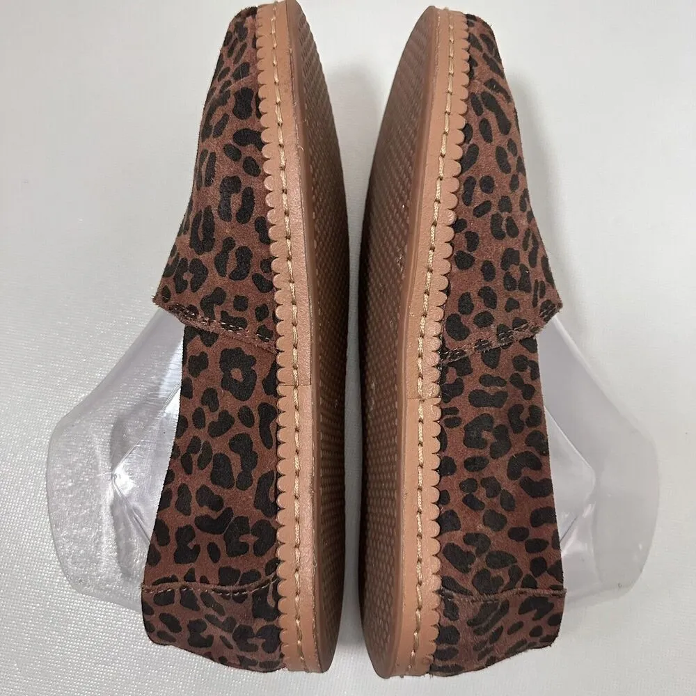 Toms Loafers Alpargata Slip On Brown Black Suede Leopard Print Flats Casual 8 - Image 4