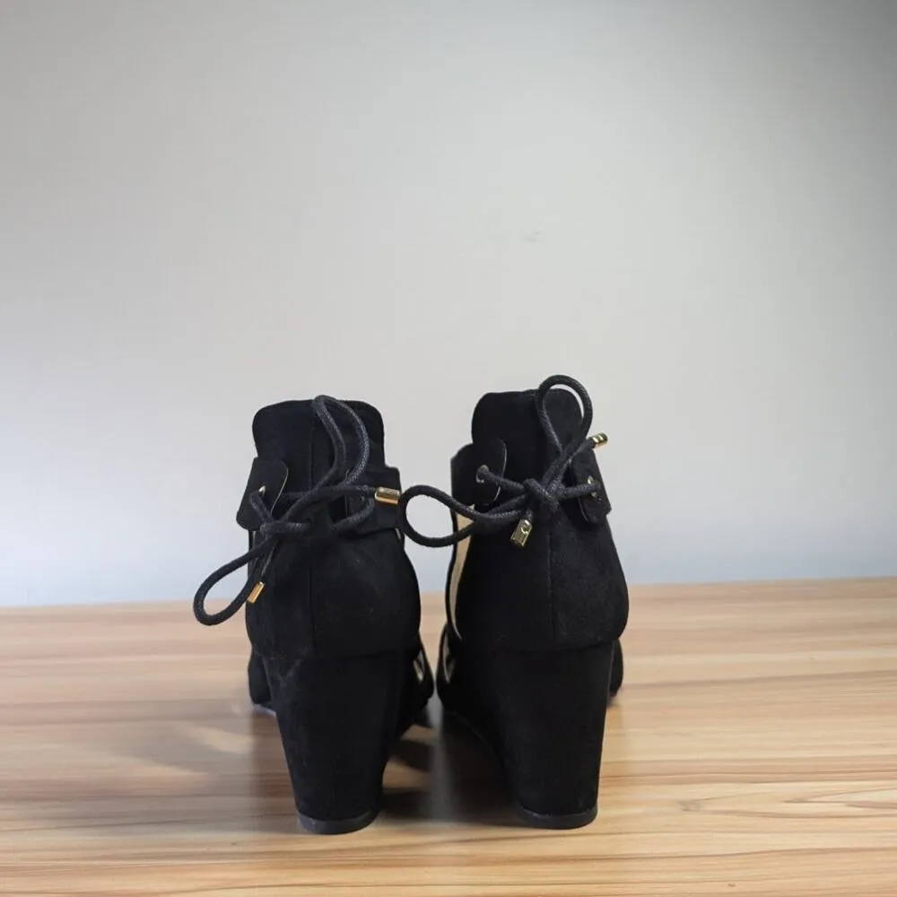 Thalia Sodi Women's Black Adraf Wedges with box Size 8.5 Open Toe Heels Cut Outs - Image 10