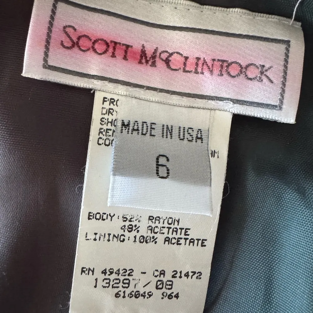 Scott McClintock VTG Emerald Green Side Slit Formal Dress Size 6 - Image 4