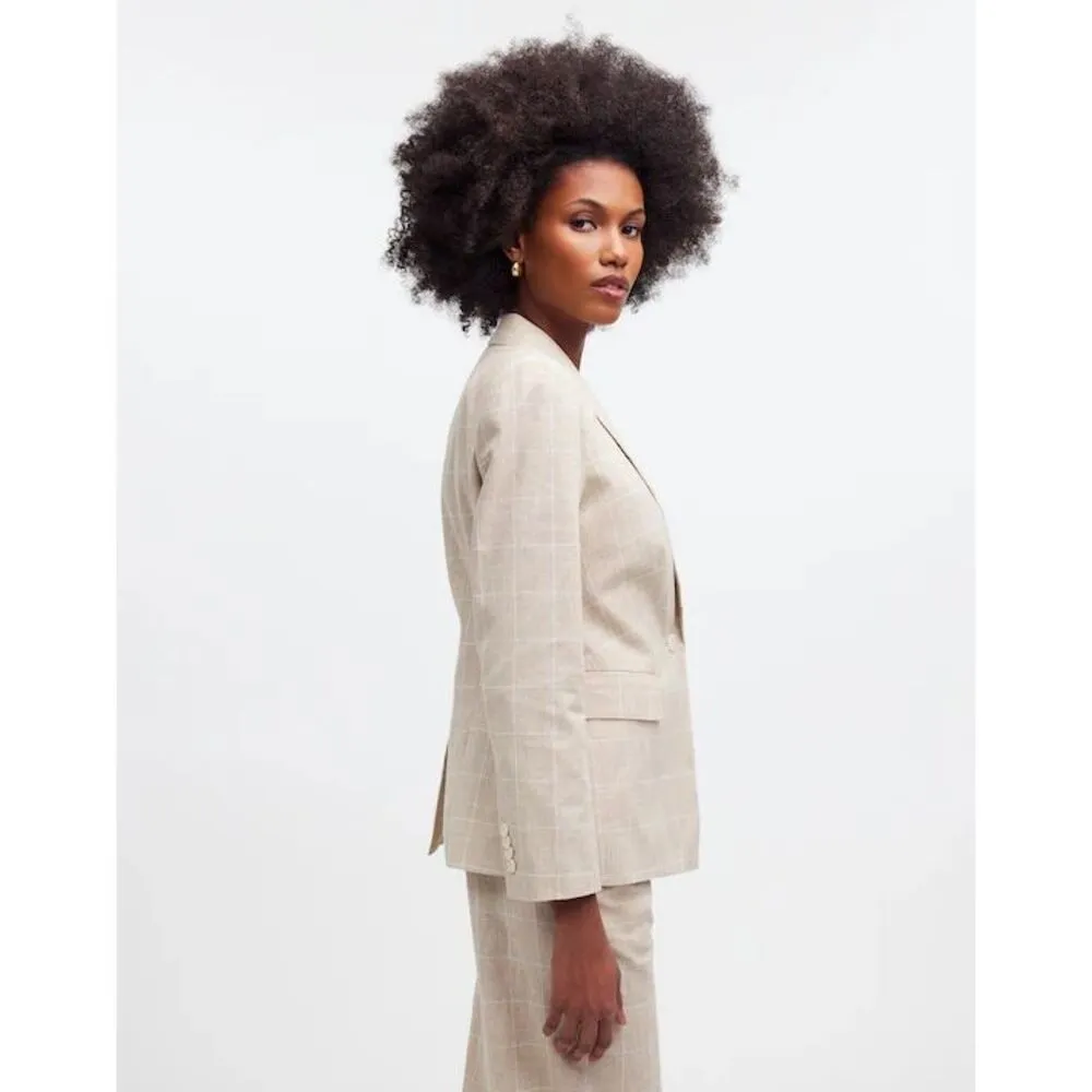 Madewell The Slim Blazer in Sesame Maeve Glen Plaid Size M - Image 2