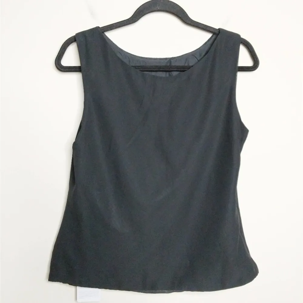 JJ's House Black Sleeveless Blouse Top Scoop Lace Ribbon 12 New - Image 6