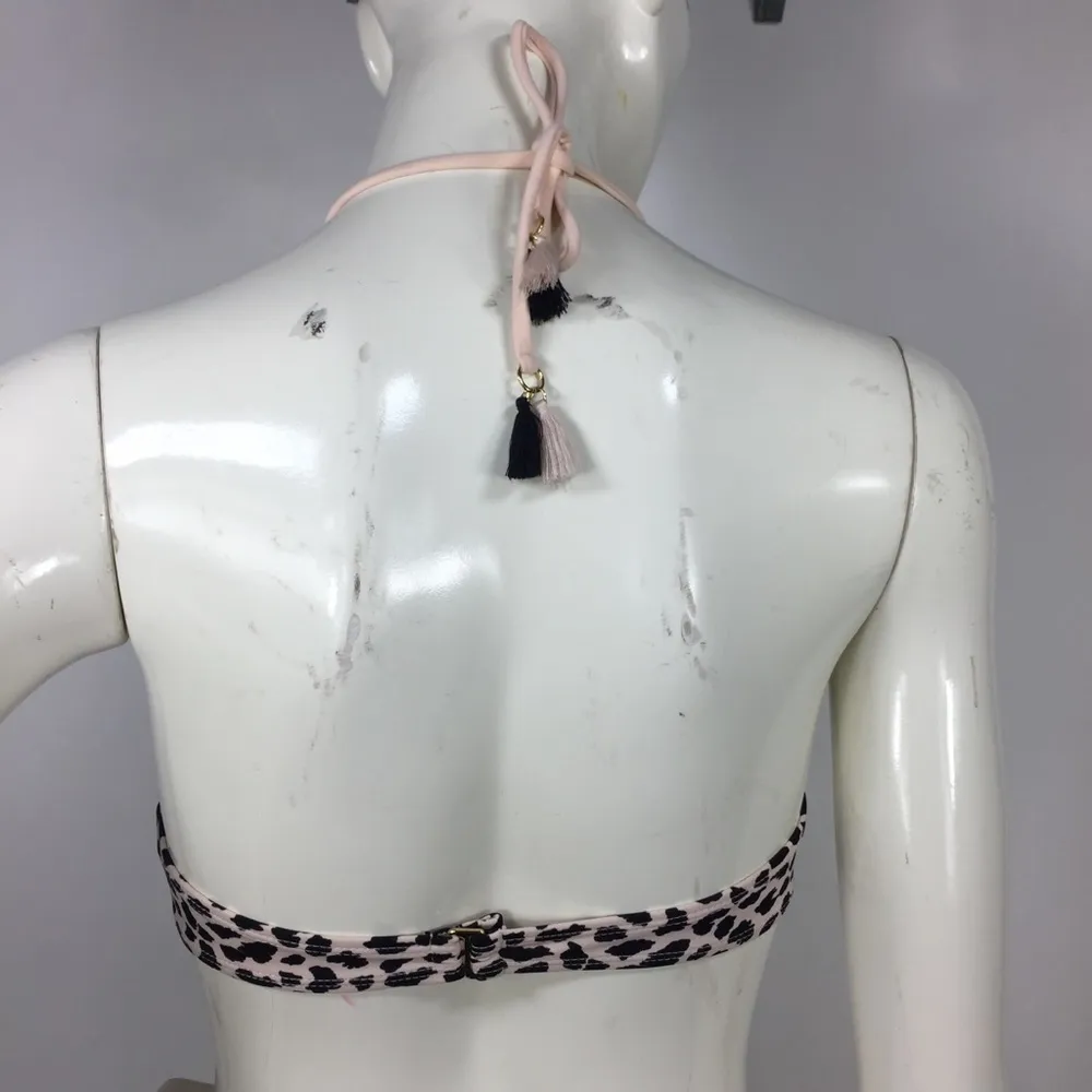 Topshop Smocked Leopard Bikini Top Blush 6 - Image 13