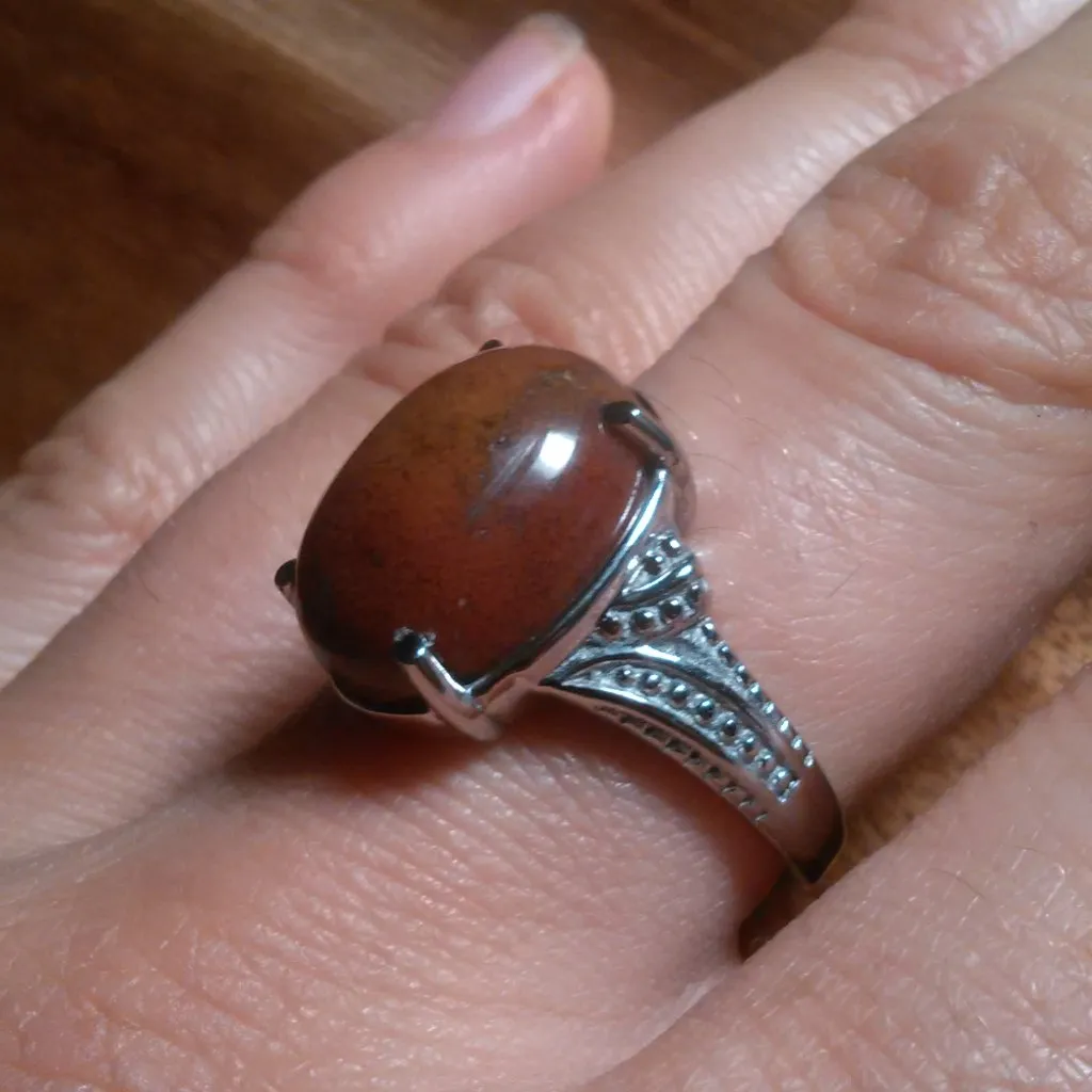 Aqua Nueva Moss Stainless Steel Solitaire Ring (Size 8) - Image 2