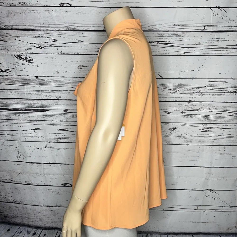 Kasper NWT Size 3X Orange Blossom V-Neck Tie Detail Tank Top Blouse - Image 3