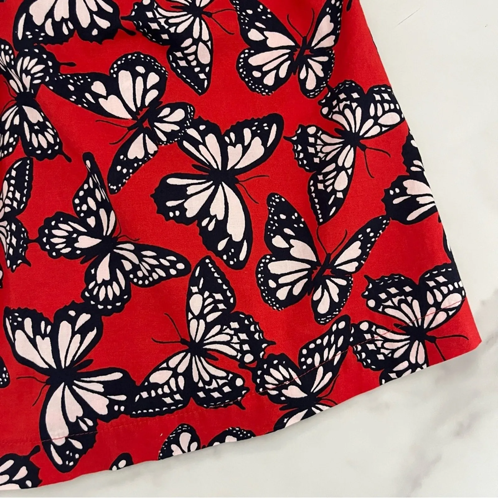 Kate spade blake mini dress Butterfly print red Heirloom Tomato Size XS - Image 10