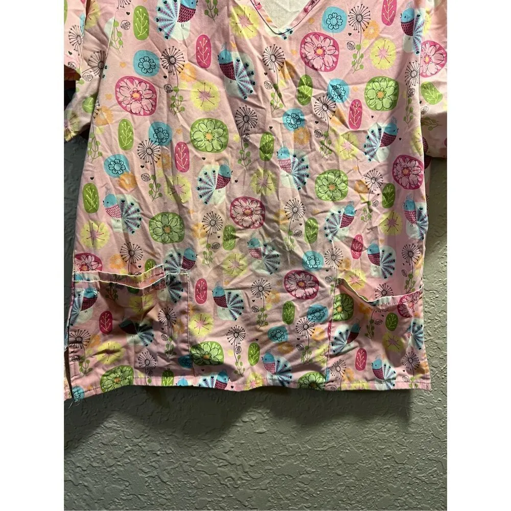 SB Scrubs Patterned Scrub Top Woman’s Size Large - Image 4