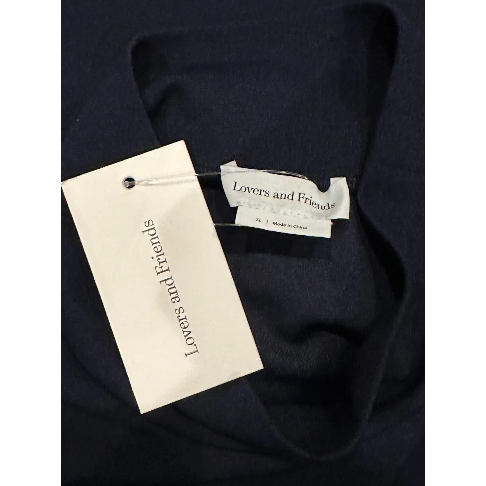 Lovers + Friends Revolve Hip Tie Navy Blue Turtleneck Dress Long Sleeve  XL new - Image 9