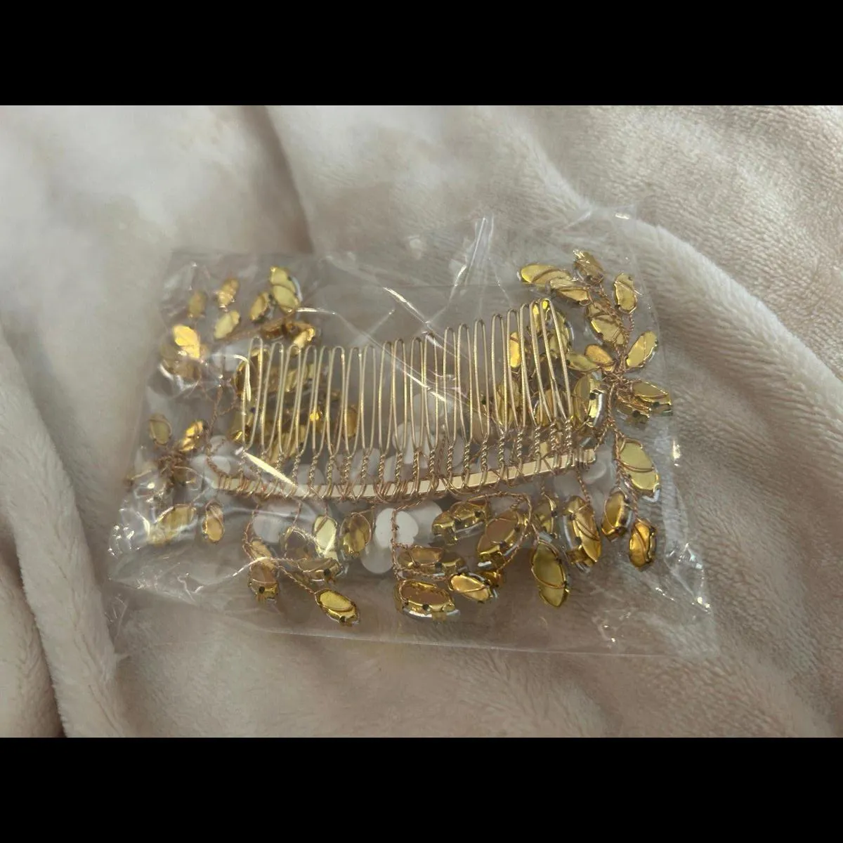 Hair Woman Wedding Party Gold Tone White Hair Jewelry - Image 3