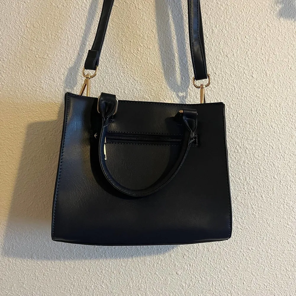 Blue Mid Size Crossbody Purse with handles - Image 7