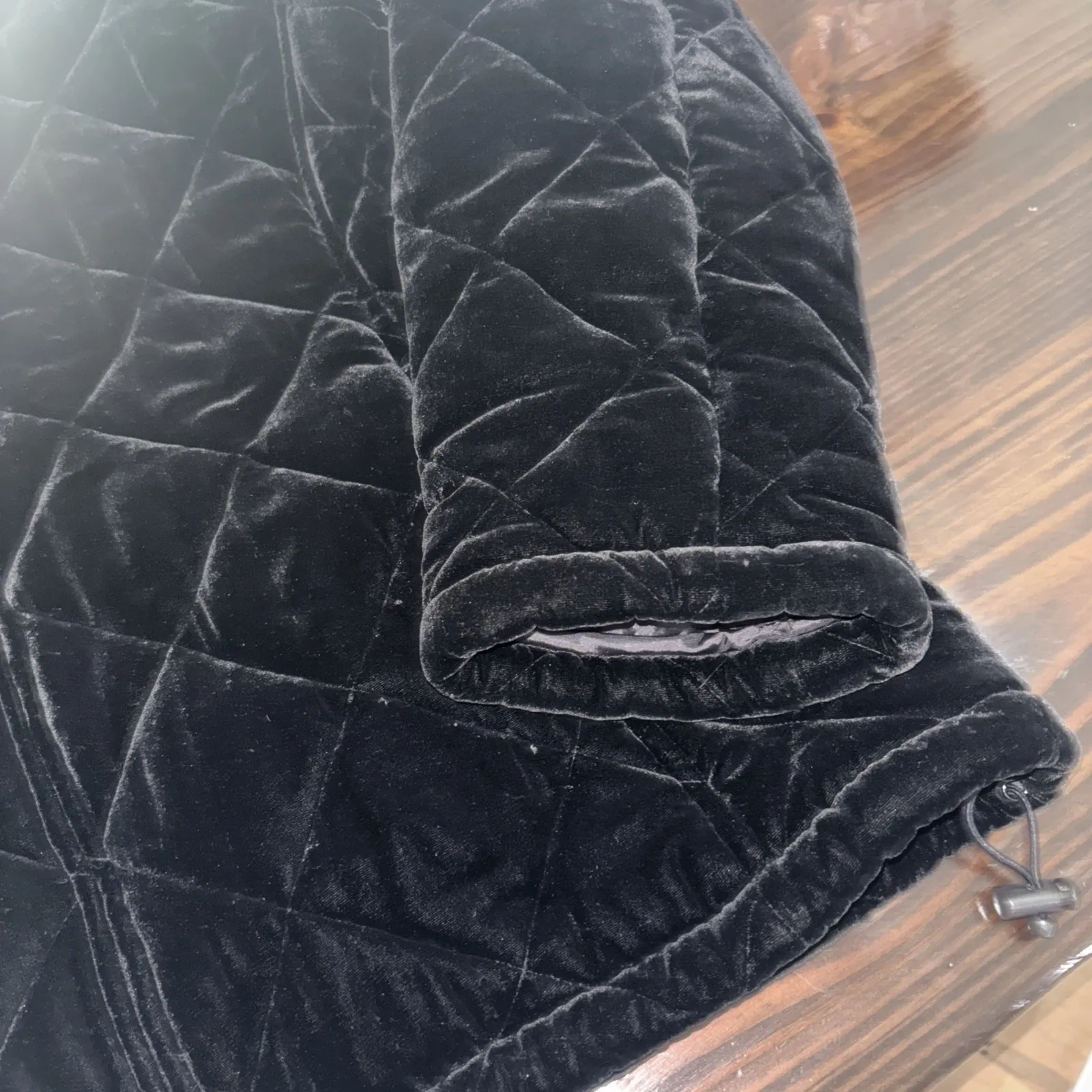 Lauren Ralph Lauren Women's Silk Blend Velveted Quilted Jacket M Full Zip 1X Black - Image 4