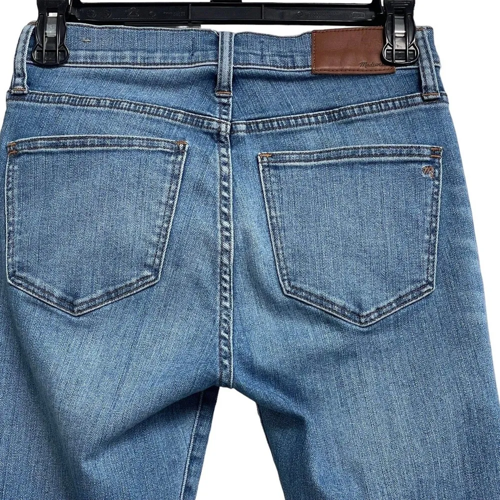 Madewell SZ 25 - 9" High-Rise Skinny Jeans Zip-Fly Stretch Whiskered Distressed - Image 6