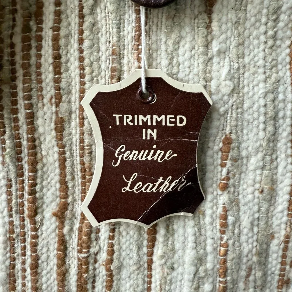 NWT NOS Vintage Sears Natural Shop Textile Leather Purse Neutrals Brown - Image 4