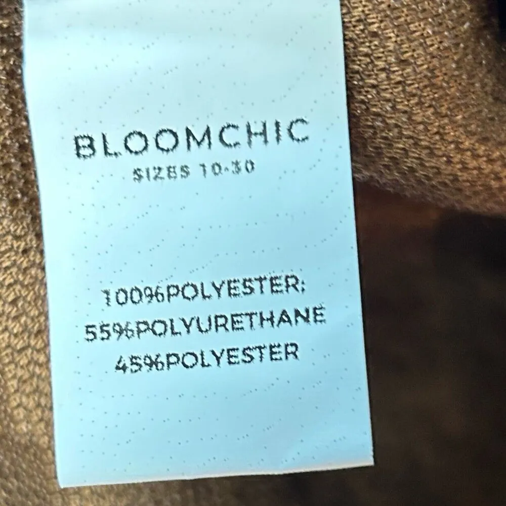 Bloomchic PU Leather Patchwork Metal Detail Brown Teddy Jacket Size 14/16 - Image 13