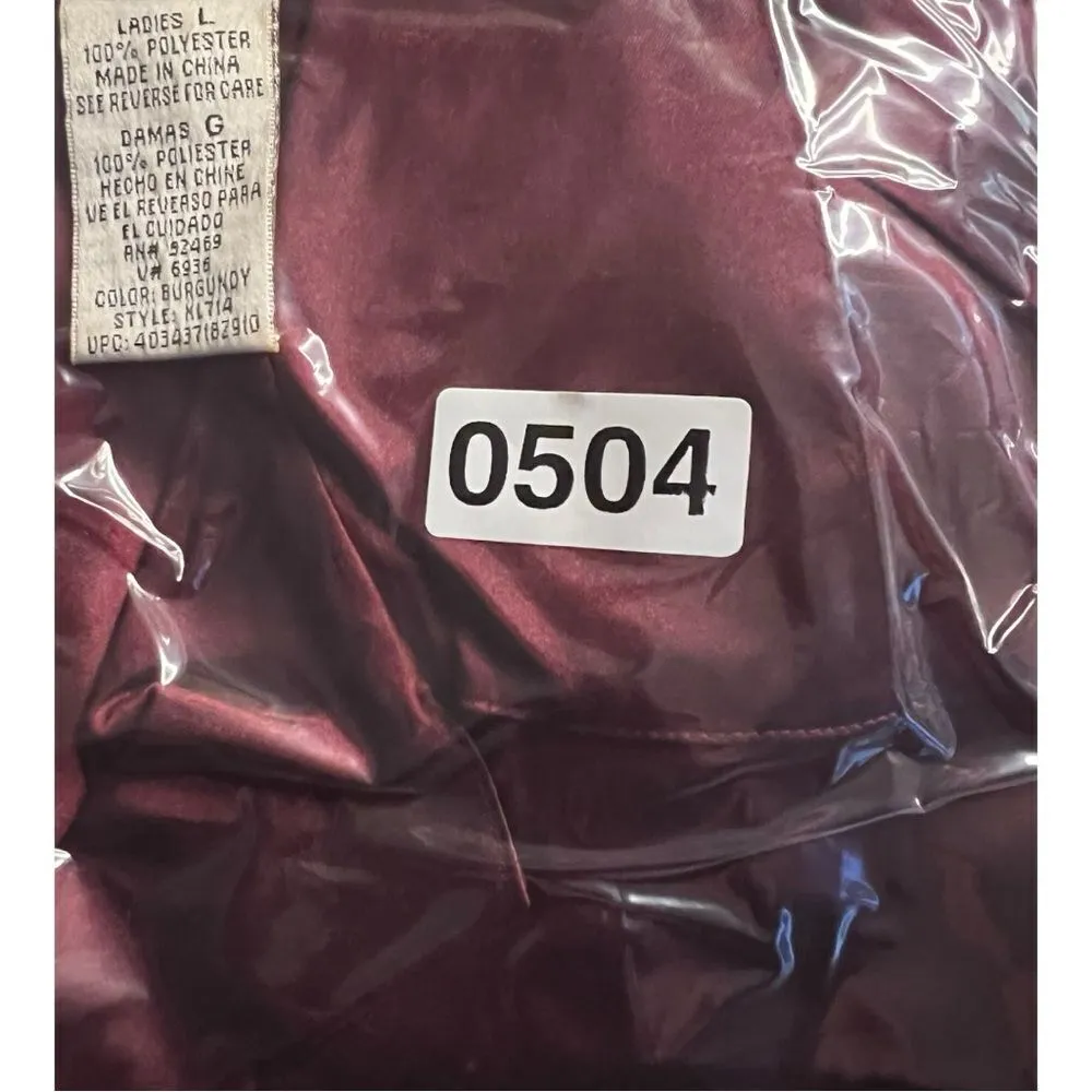 Women's Kathie Lee collection ladies long Sleeve magenta Slim blouse button up L - Image 11