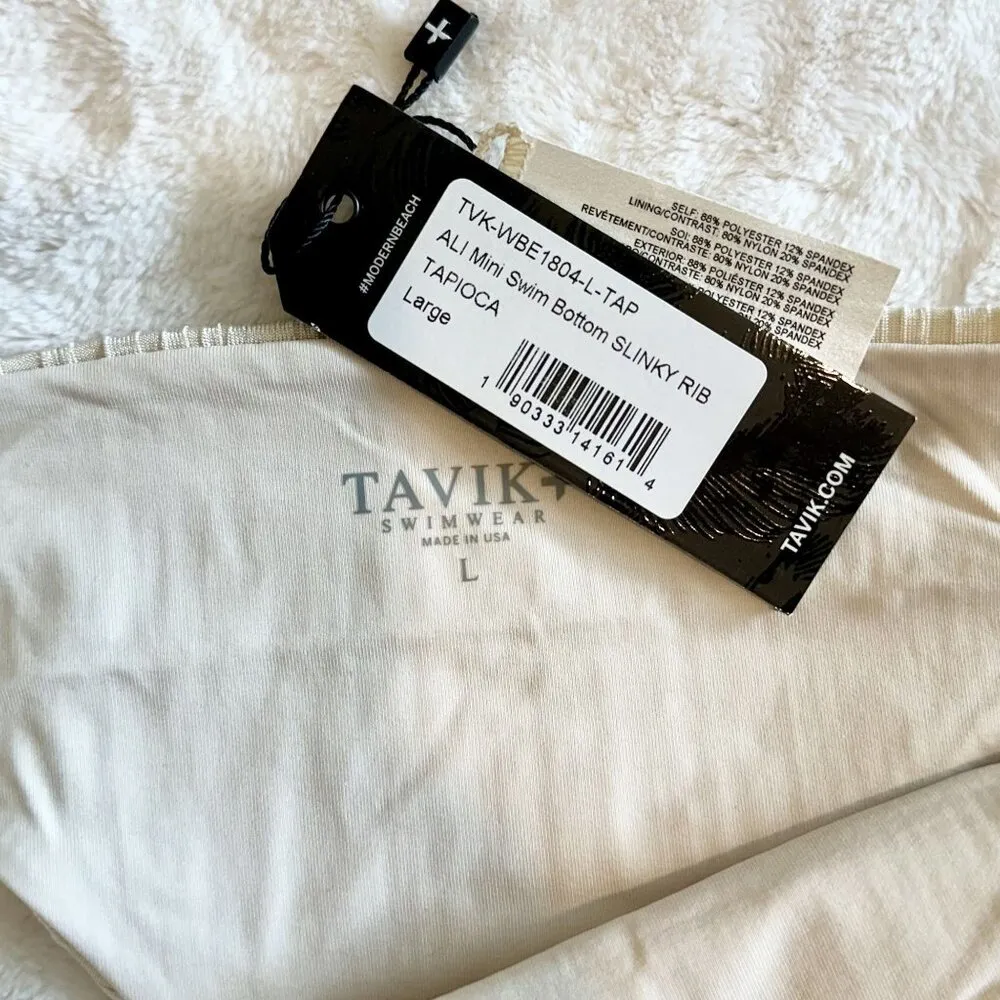NWT Tavik Ali Mini Slinky Rib Swim Bottom in Tapioca - Image 3