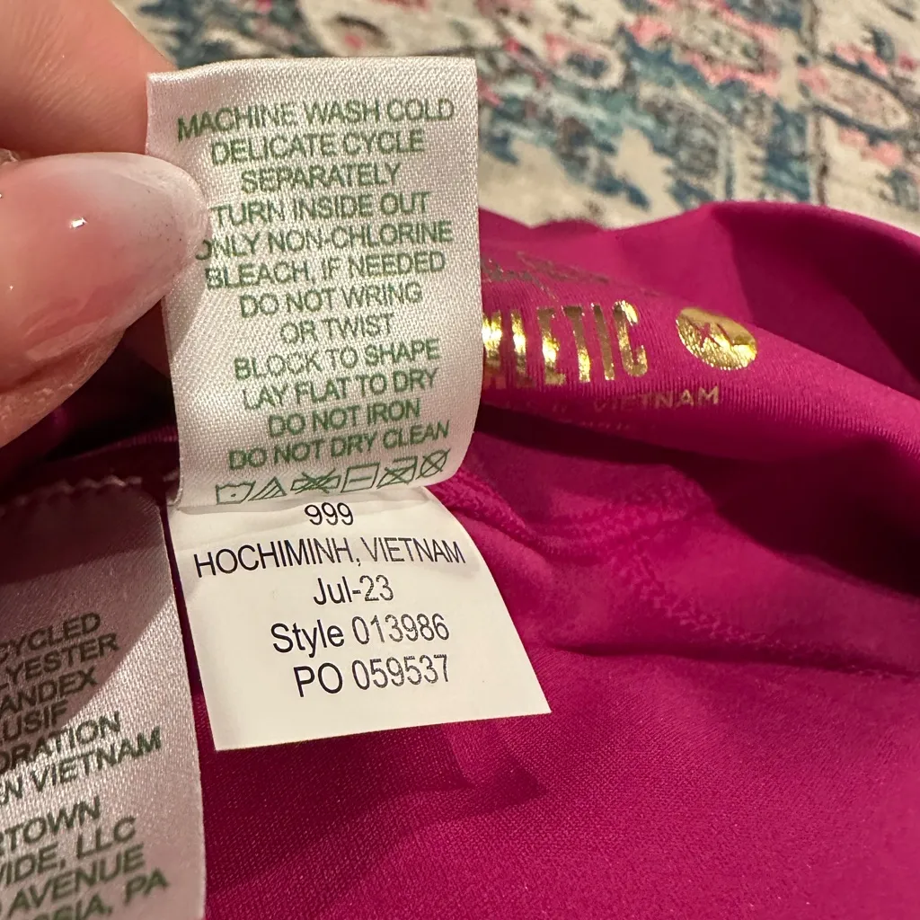 Lilly Pulitzer Luxletic High Rise Waist Mulberry Pink Carpe Vita Flare Legging - Image 8