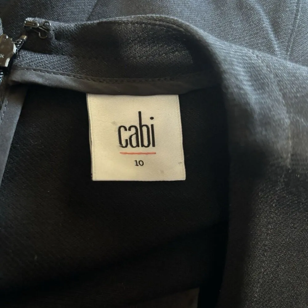 CAbi Style 3101 Claire Ponte Sheath Dress Womens 10 Black Short Sleeve Back Zip - Image 5