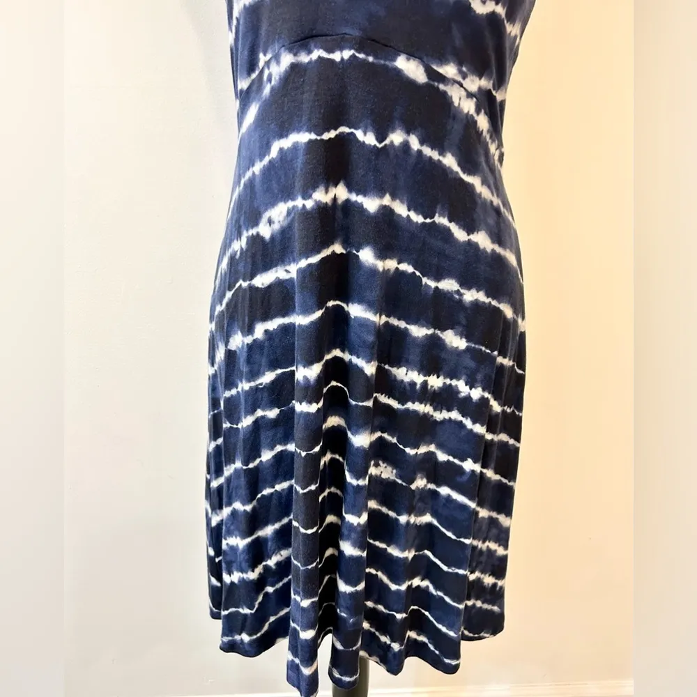 Athleta Santorini Thera Dress Tie Dye Stripe Dress Navy Size Small - Image 5