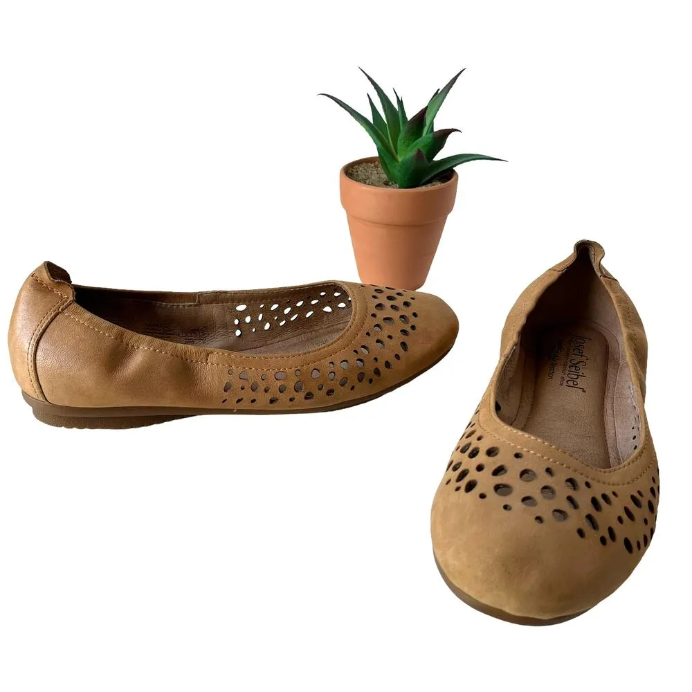 Josef Seibel Pippa Ballet Flat Womens Shoes Size EU 36 US 5.5 Tan Die Cut 72929 - Image 2