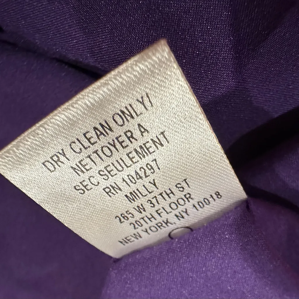 MILLY BUTTERFLY VIOLET SILK SATIN Elegant Purple Women's Dress Size 10 - Image 5