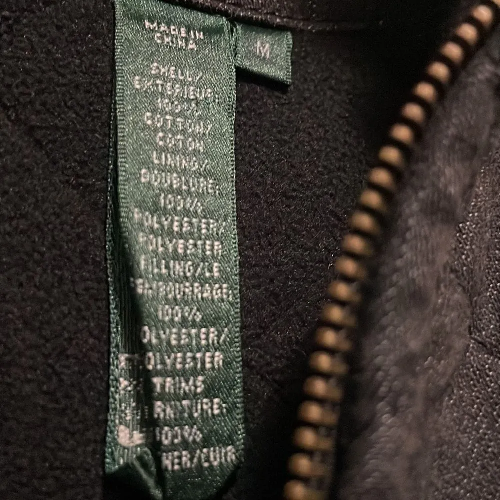 Lauren Jeans Company Western Quilted Denim Vest‎ With Leather Trim Size Medium - Image 4