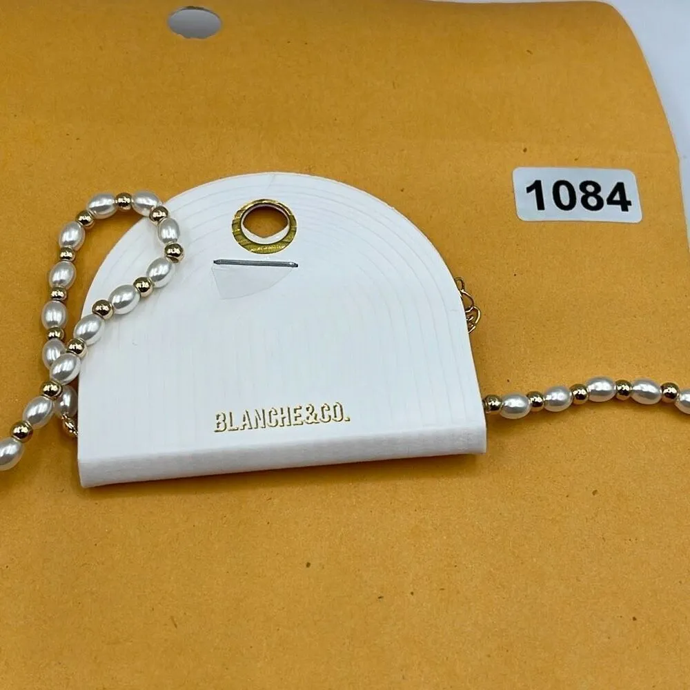 NWT Blanche & Co. fresh water pearl & round CZ pendant necklace Gold - Image 7