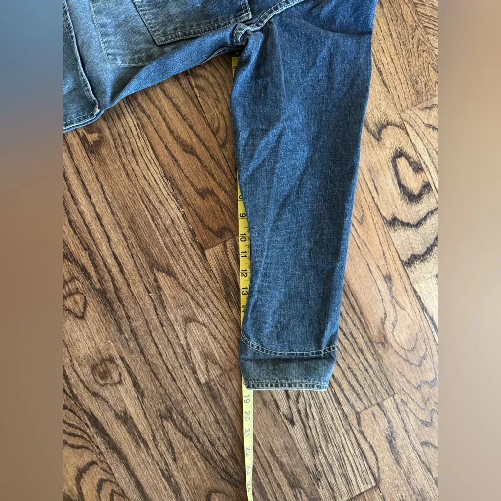 Sundance Barn Chore Coat Denim Vintage Dark Wash Americana Western Medium Stripe - Image 6