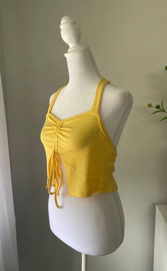 SheIn NWT Yellow Crop Halter Top - Image 6