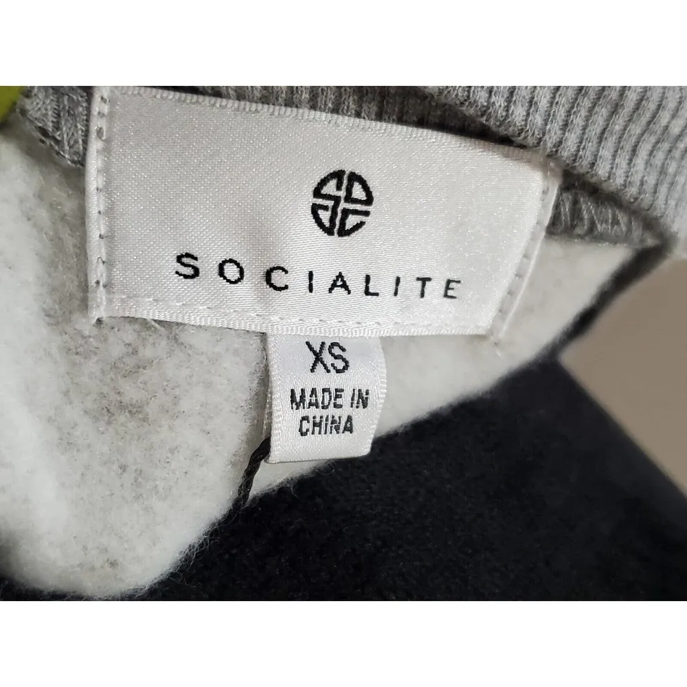 Socialite Women's Gray Cotton Long Sleeve Round Neck Pullover Knit Sweater XS - Image 10