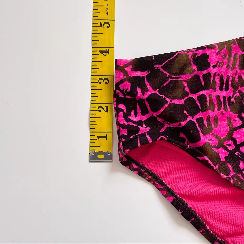 Sunsets Pink Brown Animal Print High Waist Seamless Bikini Bottoms NWT Small - Image 9