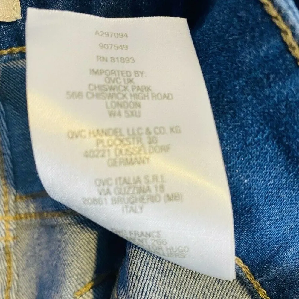 Logo By Lori Goldstein Womens Straight Leg Jeans Blue Stretch Pockets Denim 10 - Image 11