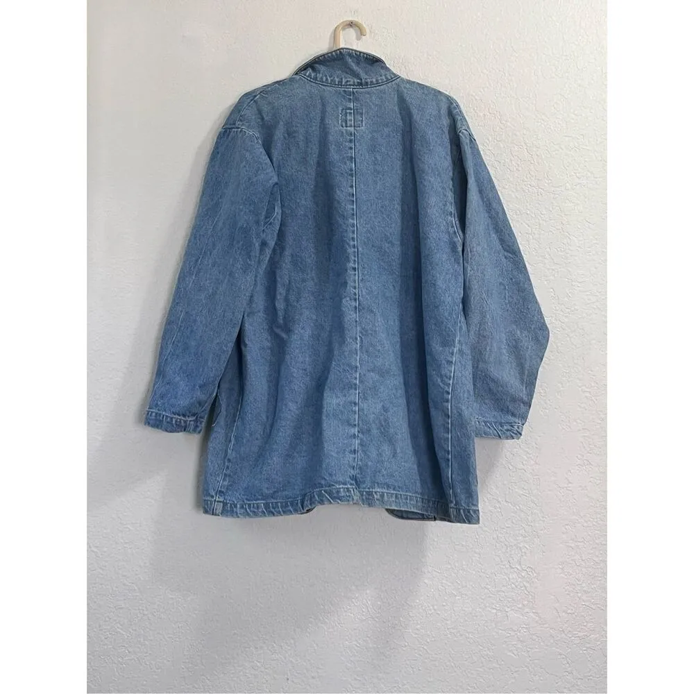 Vintage sun belt denim jean barn coat jacket western chore L Size L - Image 4