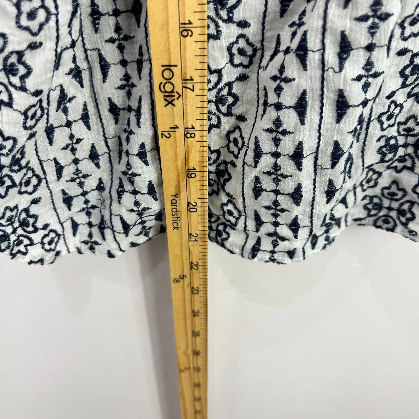 Ann Taylor LOFT Petites XSP Blue Embroidered Sleeveless‎ Top Cottagecore Boho - Image 4