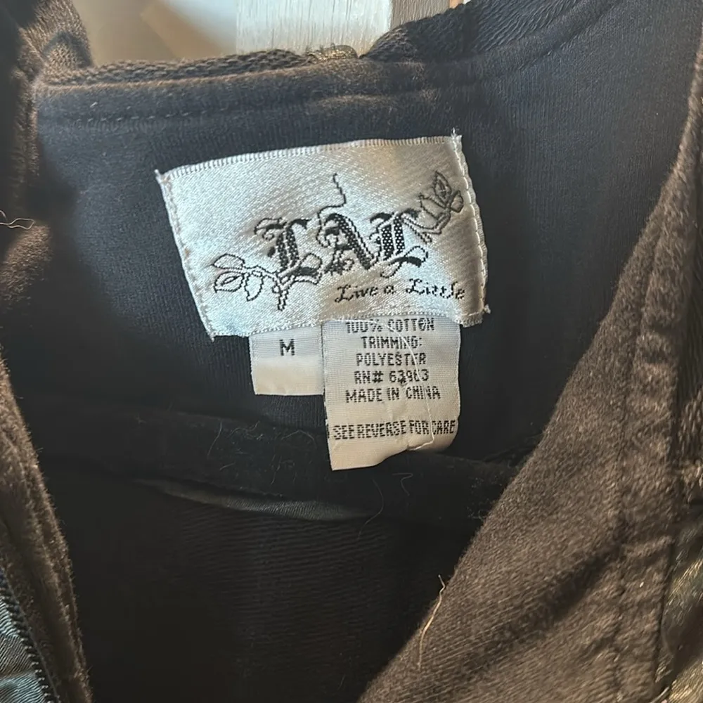 LAL Live A Little Hoodie Black and White - Image 3